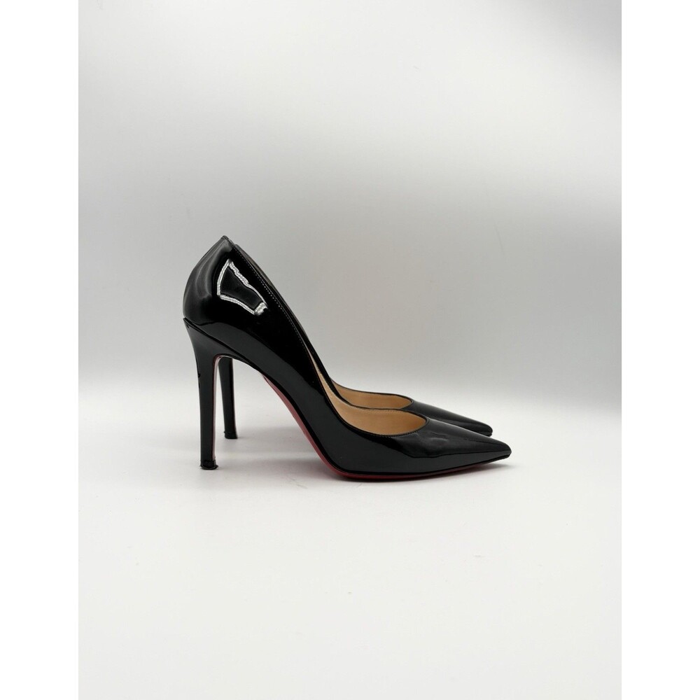 Christian Louboutin Black Patent Leather Pointed Toe Heels Decoltissimo EU 37
